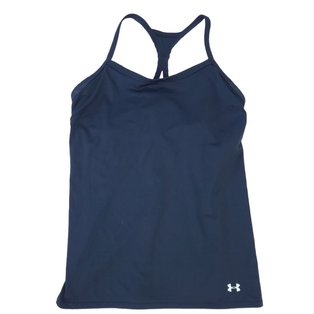 Under Armour HeatGear Workout Tank Large Black Sleeveless Athletic Shirt